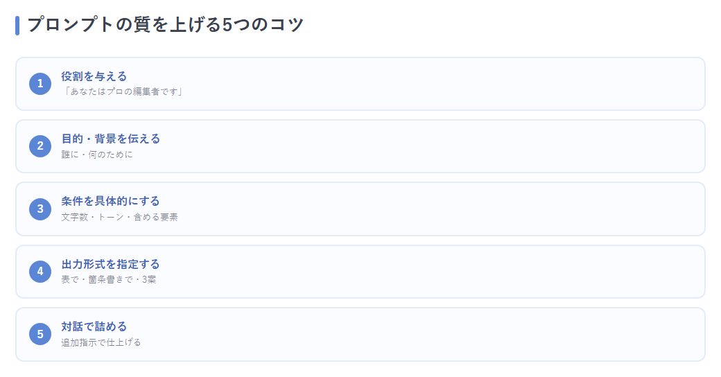5つのコツ