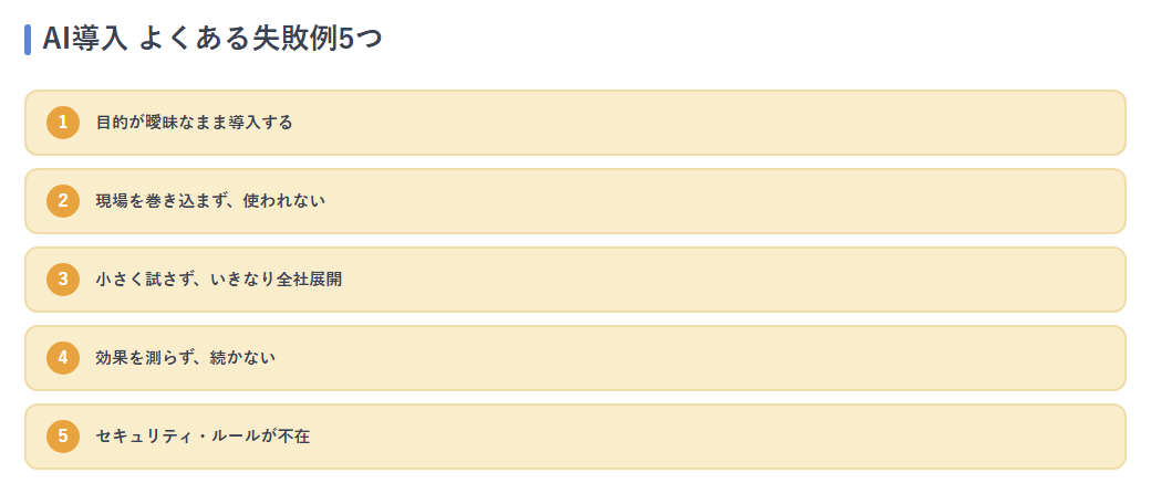失敗例5つ